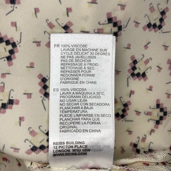 Reiss Pia Tetris Print Top Cream size 6 - Picture 15 of 16